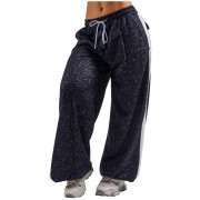 Damskie spodnie dresowe Nebbia Baggy Leopard Sweatpants Primal czarny BLACK LEOPARD