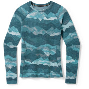Damska koszulka Smartwool W Classic Thermal Merino BL Crew Boxed 2023 niebieski Twilight Blue Mtn Scape