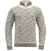 Sweter Devold Svalbard Wool Zip Neck biały/szary OFFWHITE/ANTHRACITE