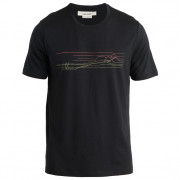 Koszulka męska Icebreaker M Tech Lite II SS Tee Ski Stripes czarny Black