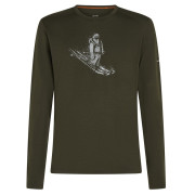 Męska koszulka Icebreaker Men Merino 200 Oasis LS Crewe SkiingYeti ciemnozielony Dk Loden