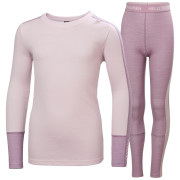 Zestaw dziecięcy Helly Hansen Jr Lifa Merino Midweight Set Purple Clay różowy/fioletowy 676 Purple Clay