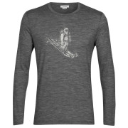 Koszulka męska Icebreaker Tech Lite II LS Tee Skiing Yeti zarys gritstone heather