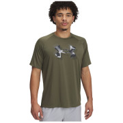 Koszulka męska Under Armour M Tech Print Fill SS zielony Marine OD Green / / Black