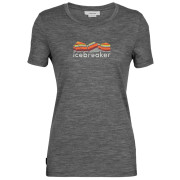 Koszulka damska Icebreaker Tech Lite II SS Tee Mountain Geology zarys gritstone heather