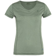 Damska koszulka Fjällräven Abisko Cool T-Shirt W zielony/biały Patina_Green