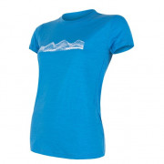 Damska koszulka Sensor Merino Active PT Mountains niebieski Blue