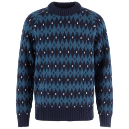 Męski sweter Fjällräven Övik Jacquard Knit M niebieski Dark Navy-Indigo Blue