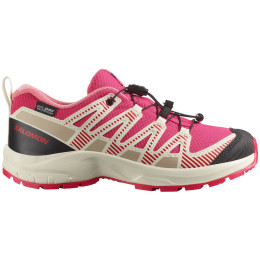 Buty dziecięce Salomon Xa Pro V8 Waterproof czerwony Rouge Red / Vanilla Ice / Flamingo Pink