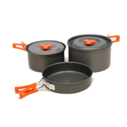 Komplet naczyń Vango Hard Anodised 2 Person Cook Kit czarny/pomarańczowy grey