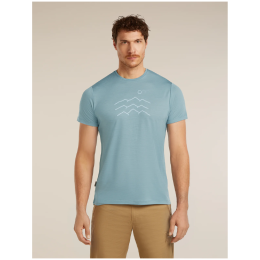 Męska koszulka Icebreaker Merino Blend 125 Cool-Lite™ Sphere SS Tee Across the Peaks jasnoniebieski FLINT BLUE