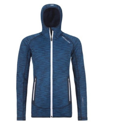 Bluza damska Ortovox Fleece Space Dyed Hoody niebieski/biały Blue Sea Blend