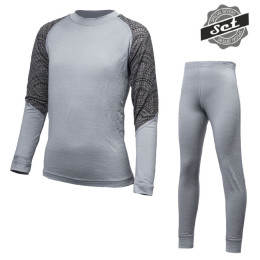 Zestaw dziecięcy Sensor Merino Impress Set szary Šedá/Maori