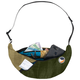 Nerka Ticket to the moon Upcycled Sling Bag khaki Army Green / Brown