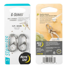 Zestaw karabinków Nite Ize G-series #1 srebrny Stříbrná