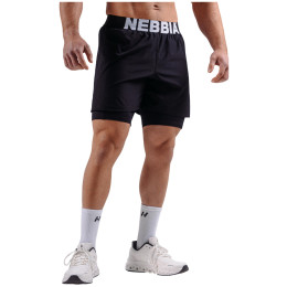 Spodenki męskie Nebbia Double-Layer Training Shorts Primal czarny BLACK