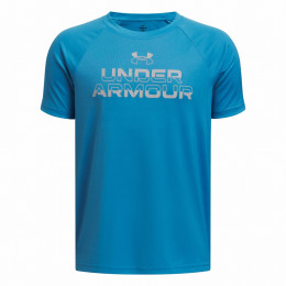 T-shirt dziecięcy Under Armour Tech Split Wordmark SS-BLU niebieski Blue