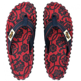 Japonki Gumbies Islander Flip-Flops - Red & Blue Rose