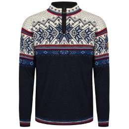Męski sweter Dale of Norway Vail Masc Sweater ciemnoniebieski Midnightnavy Redrose Offwhite