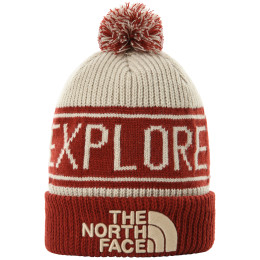 Czapka The North Face Retro Tnf Pom Beanie biały/czerwony BrickHouseRed/Flax