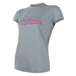 Damska koszulka Sensor Merino Active PT Mountains szary LightGrey
