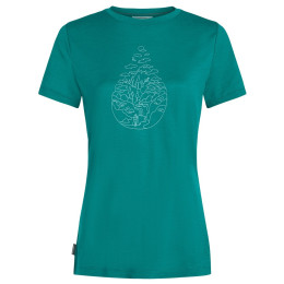Koszulka damska Icebreaker Women Merino 150 Tech Lite SS Tee Hike Path turkusowy Tidal Teal