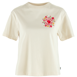 Koszulka damska Fjällräven Fjällblomster Logo T-shirt W biały Chalk White