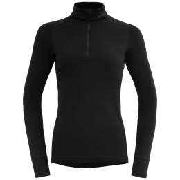 Damska koszulka Devold Duo Active Merino 205 Z.Neck czarny/szary BLACK