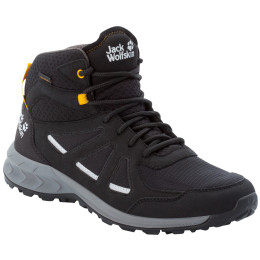 Męskie buty turystyczne Jack Wolfskin Woodland 2 Texapore Mid M 2022 czarny/żółty black / burly yellow XT