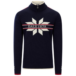 Męski sweter Dale of Norway Nåle Masc. Sweater ciemnoniebieski/biały Marine Offwhite
