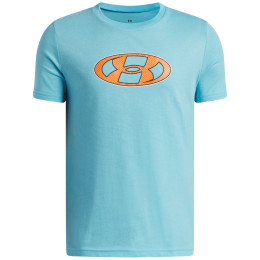 Dziecięca koszulka Under Armour UA B Mesh Lockertag SS Fresco Blue niebieski Fresco Blue / / Outrageous Orange