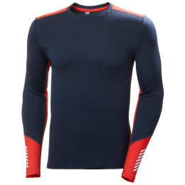 Męska koszulka Helly Hansen Lifa Merino Midweight Crew 2021 niebieski/czerwony Navy