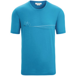 Męska koszulka Icebreaker Men Tech Lite II SS Tee Cadence Paths niebieski Geo Blue