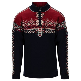 Męski sweter Dale of Norway 140th Anniversary Masc Sweater ciemnoniebieski Navy Redrose Offwhite