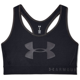 Sportowy biustonosz Under Armour Mid Keyhole Graphic czarny Black/JetGray/JetGray
