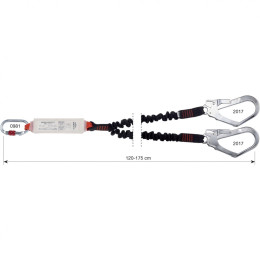 Lonża wspinaczkowa Camp Shock Absorber Rewind Double 120-175 cm + 0981 + 2x2017 srebrny
