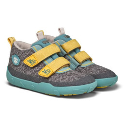 Buty barefoot dziecięce Affenzahn Low Boot Knit Happy Rhino żółty/zielony Rhino
