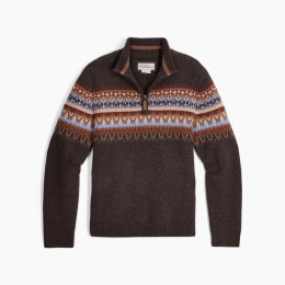 Męski sweter Royal Robins Arch Rock 1/4 Zip ciemnobrązowy Turkish Coffee Htr Kirkwood Pt