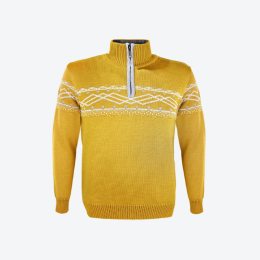 Męski sweter Kama 4060 żółty yellow