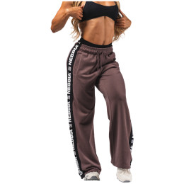 Damskie spodnie dresowe Nebbia Straight Leg Sweatpants Urban brązowy DARK BROWN