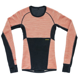 Damska koszulka Devold Tuvegga Merino Shirt Wmn pomarańczowy/czarny CORAL