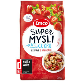 Müsli Emco Super musli bez dodatku cukru z truskawkami 500g