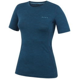 Koszulka damska MOOA MerinoSilk 160 short niebieski lagoon blue melange