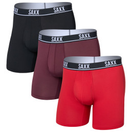 Męskie bokserki Saxx Essential Perform Mesh Boxer Brf Fly 3Pk czerwony classic red/maroon/black