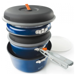Zestaw naczyń GSI Outdoors Bugaboo Ceramic Base Camper Medium niebieski blue