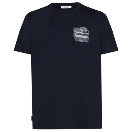 Koszulka męska Icebreaker Men Merino 150 Tech Lite SS Tee Evolving Layers ciemnoniebieski Midnight Navy