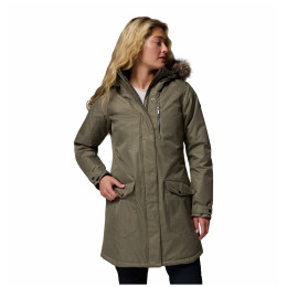 Kurtka zimowa damska Columbia Suttle Mountain™ Long Insulated Jacket zielony Stone Green