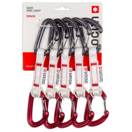 Zestaw ekspresów Ocún Kestrel QD Bio-Dyn-Ring 15 mm 10 cm 5-Pack czerwony Red