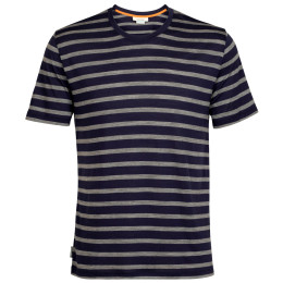Koszulka męska Icebreaker Drayden SS Tee Stripe ciemnoniebieski midnight navy/gritstone heather/s