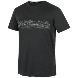 Koszulka męska MOOA Merino Lyolite Waves 150 Short czarny black melange